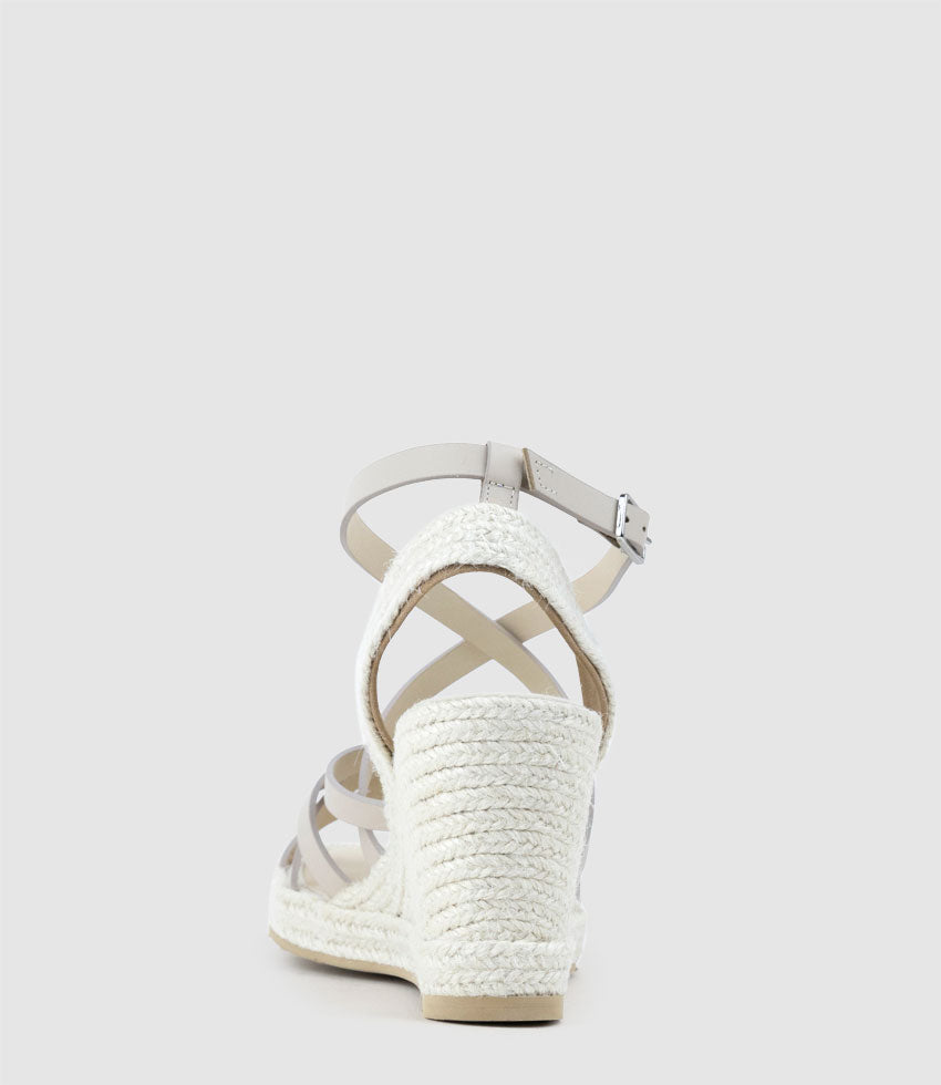 MILENA Strappy Tonal Espadrille in Offwhite - Edward Meller