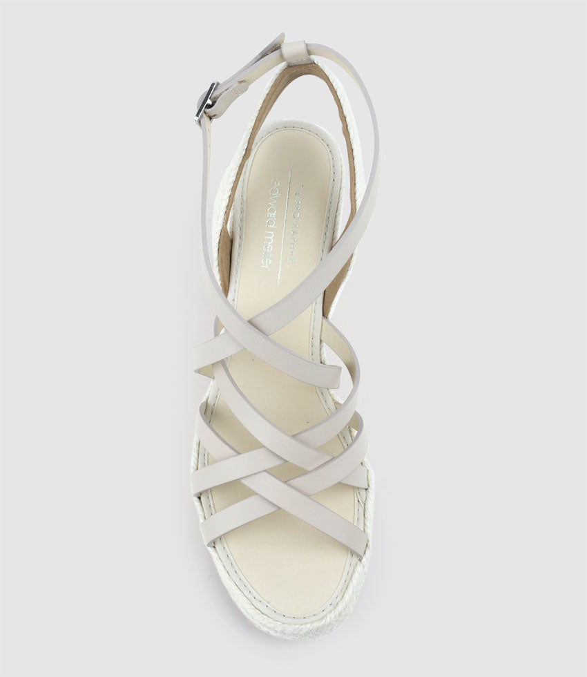 MILENA Strappy Tonal Espadrille in Offwhite - Edward Meller