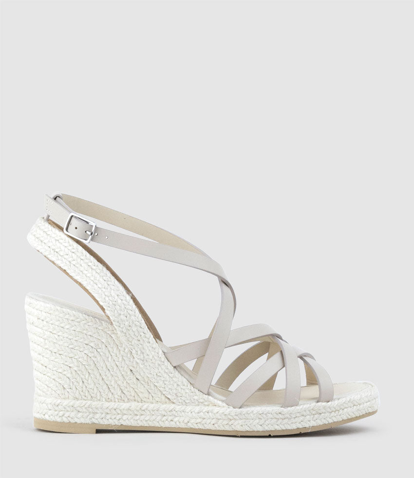 MILENA Strappy Tonal Espadrille in Offwhite - Edward Meller