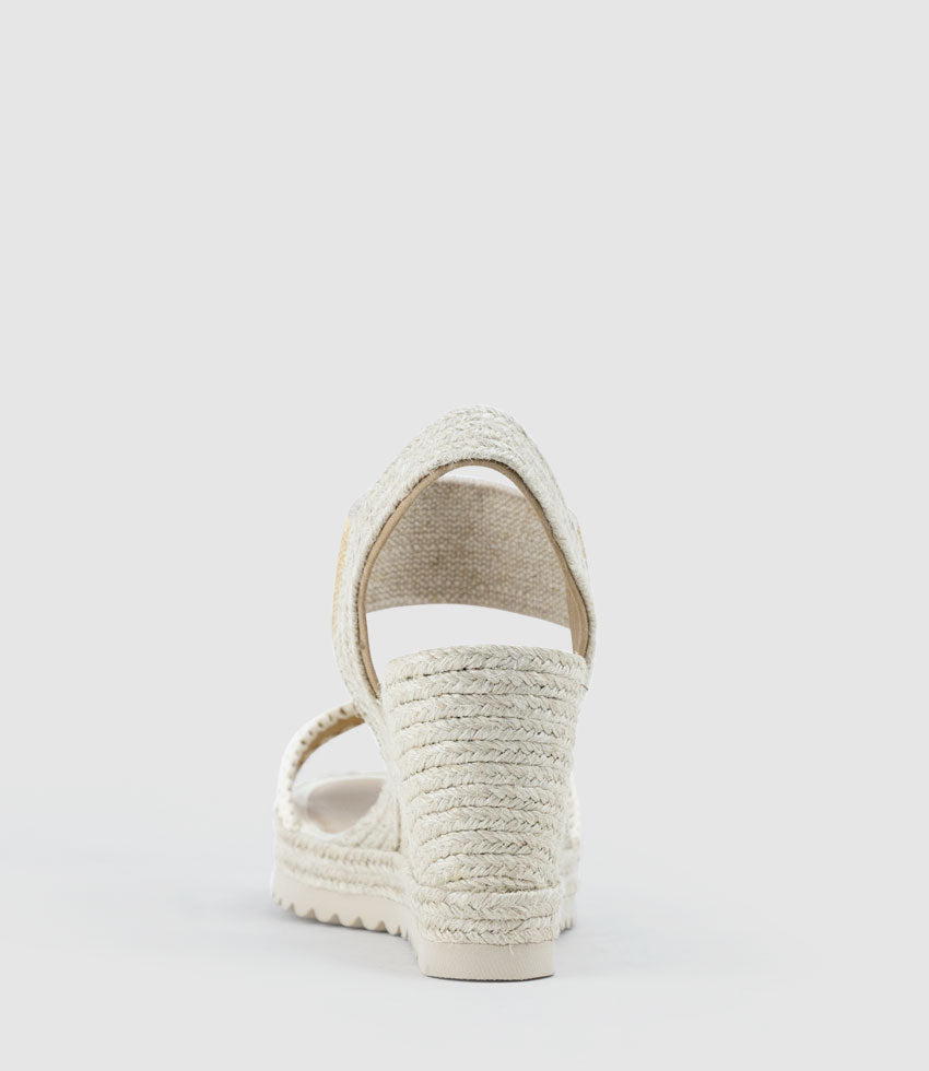 MINERVA Stitched Elastic Espadrille in Gold - Edward Meller