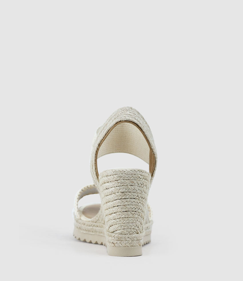 MINERVA Stitched Elastic Espadrille in Silver - Edward Meller