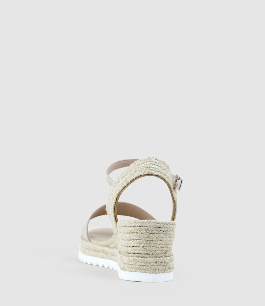 MYLO Single Strap Espadrille in Natural Suede - Edward Meller