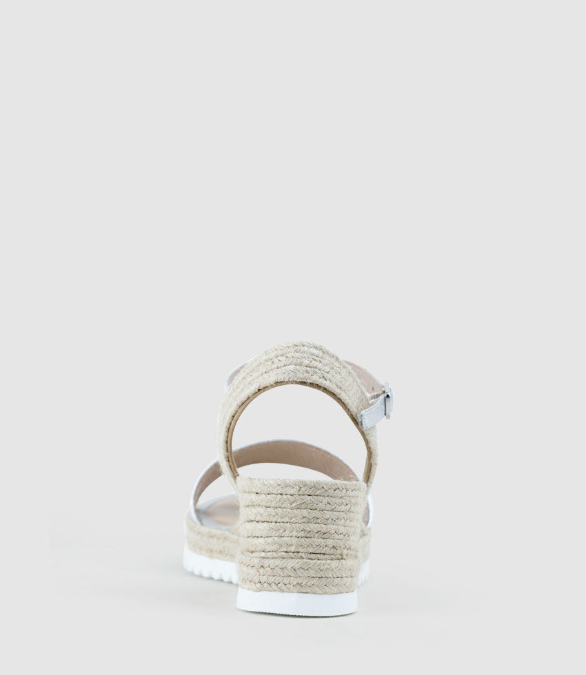 MYLO Single Strap Espadrille in Silver - Edward Meller