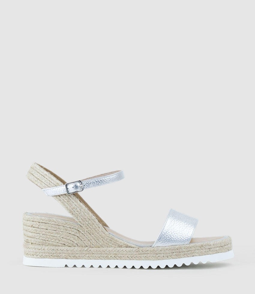 MYLO Single Strap Espadrille in Silver - Edward Meller