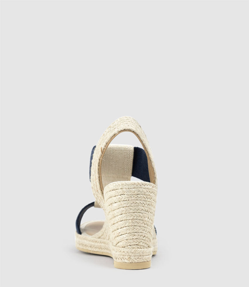 MYRTIA Elastic Espadrille in Navy - Edward Meller