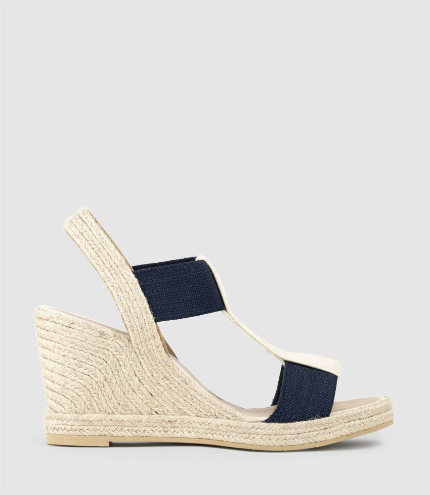 MYRTIA Elastic Espadrille in Navy - Edward Meller