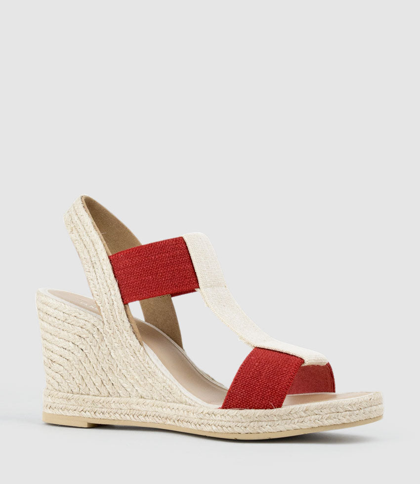 MYRTIA Elastic Espadrille in Red - Edward Meller