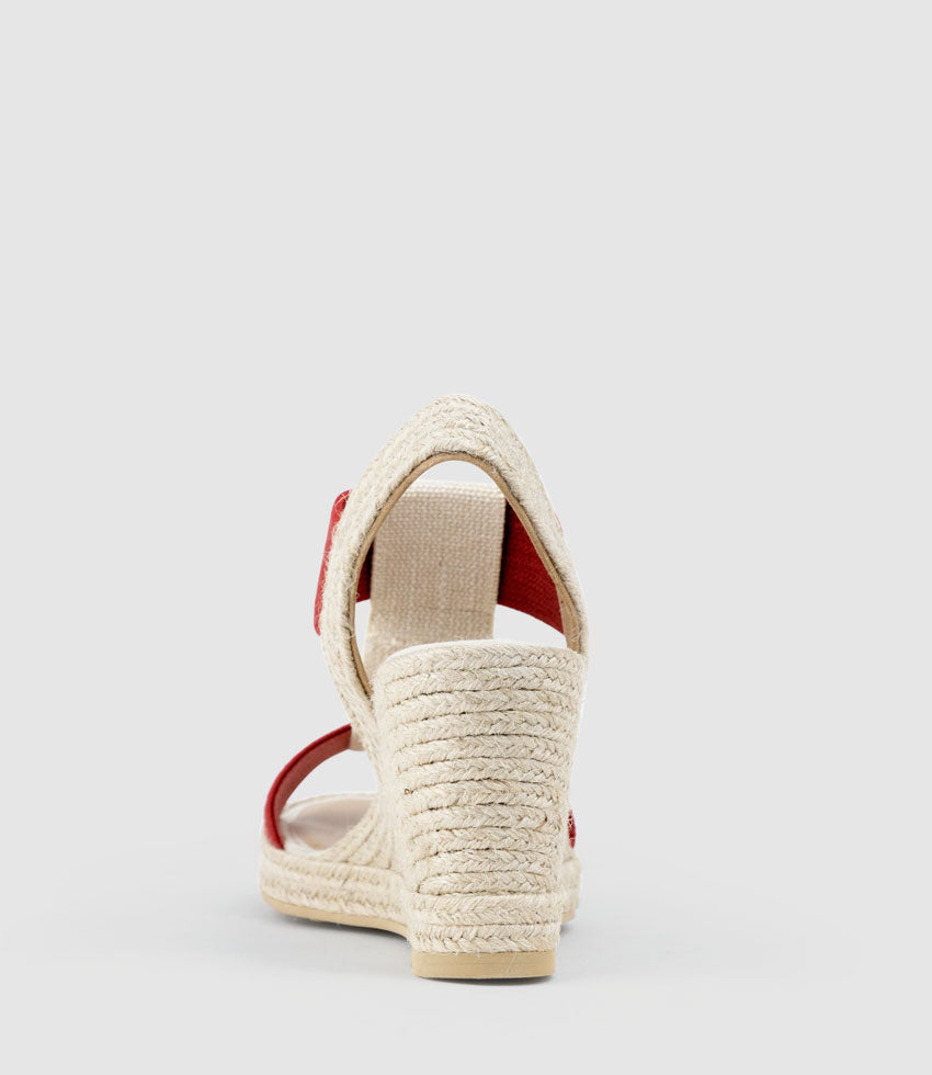 MYRTIA Elastic Espadrille in Red - Edward Meller