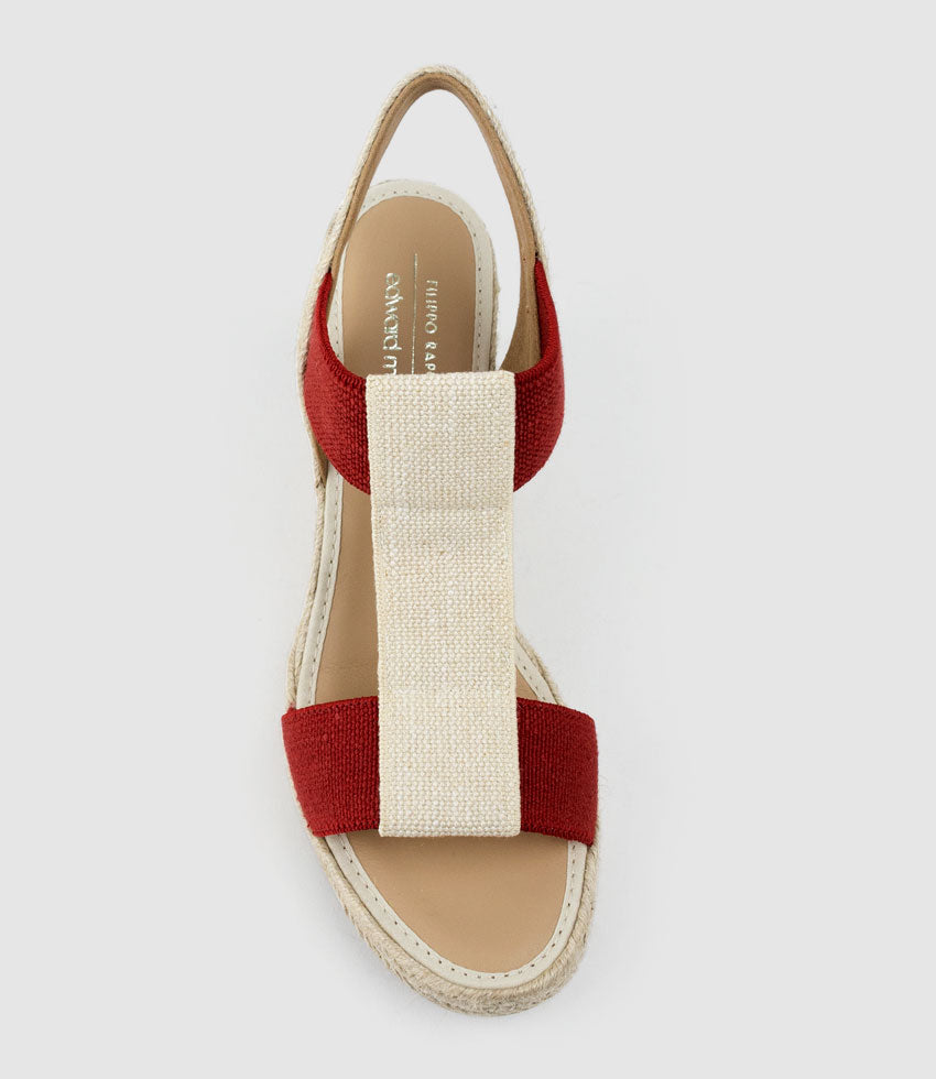 MYRTIA Elastic Espadrille in Red - Edward Meller