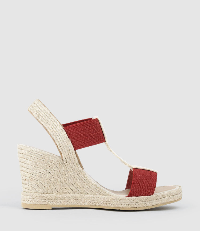 MYRTIA Elastic Espadrille in Red - Edward Meller