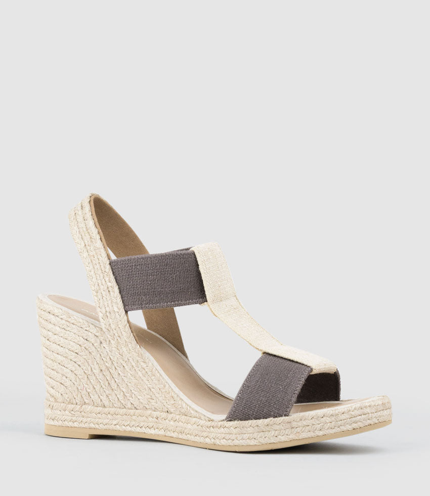 MYRTIA Elastic Espadrille in Taupe - Edward Meller