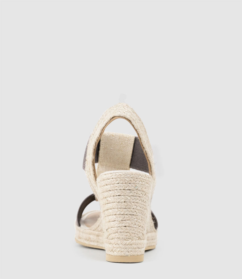 MYRTIA Elastic Espadrille in Taupe - Edward Meller