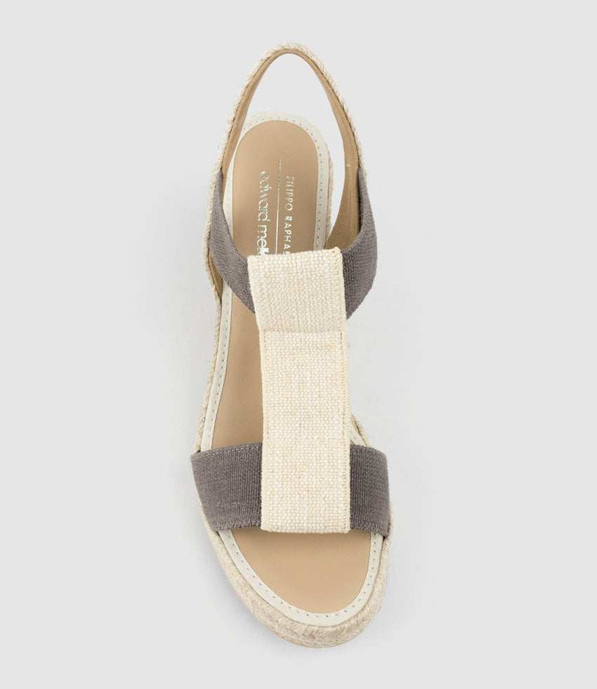 MYRTIA Elastic Espadrille in Taupe - Edward Meller