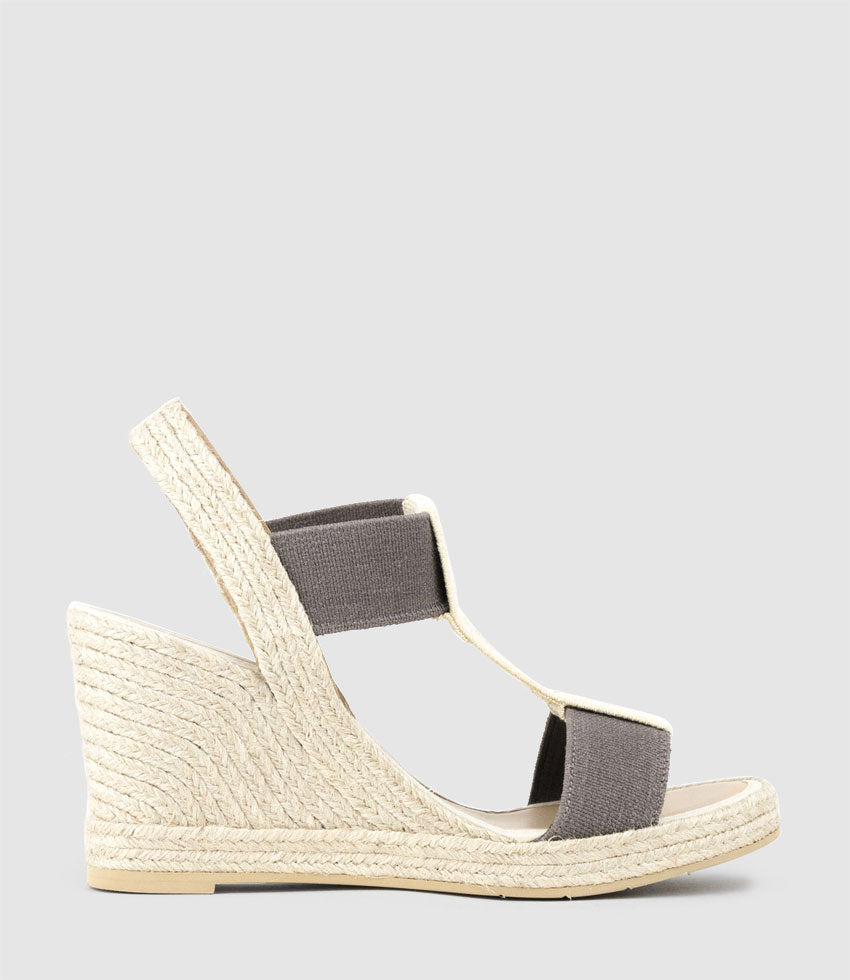 MYRTIA Elastic Espadrille in Taupe - Edward Meller