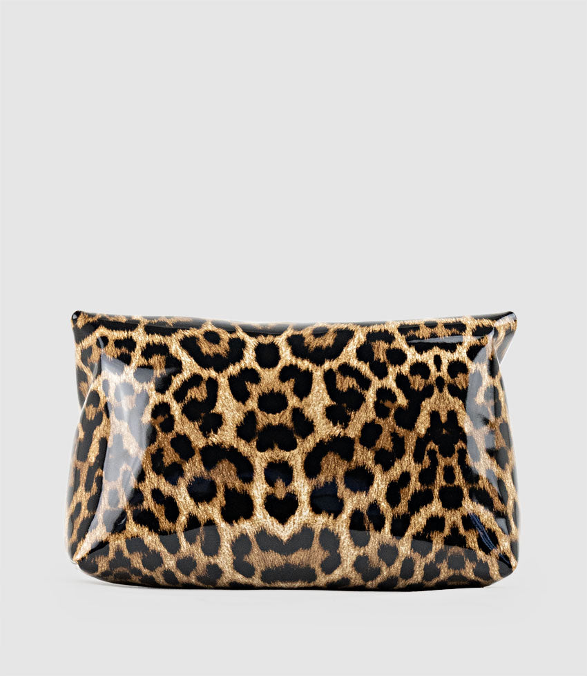 NERYS Envelope Clutch in Leopard Patent Edward Meller