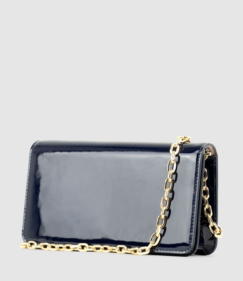 Dark grey patent clutch bag best sale