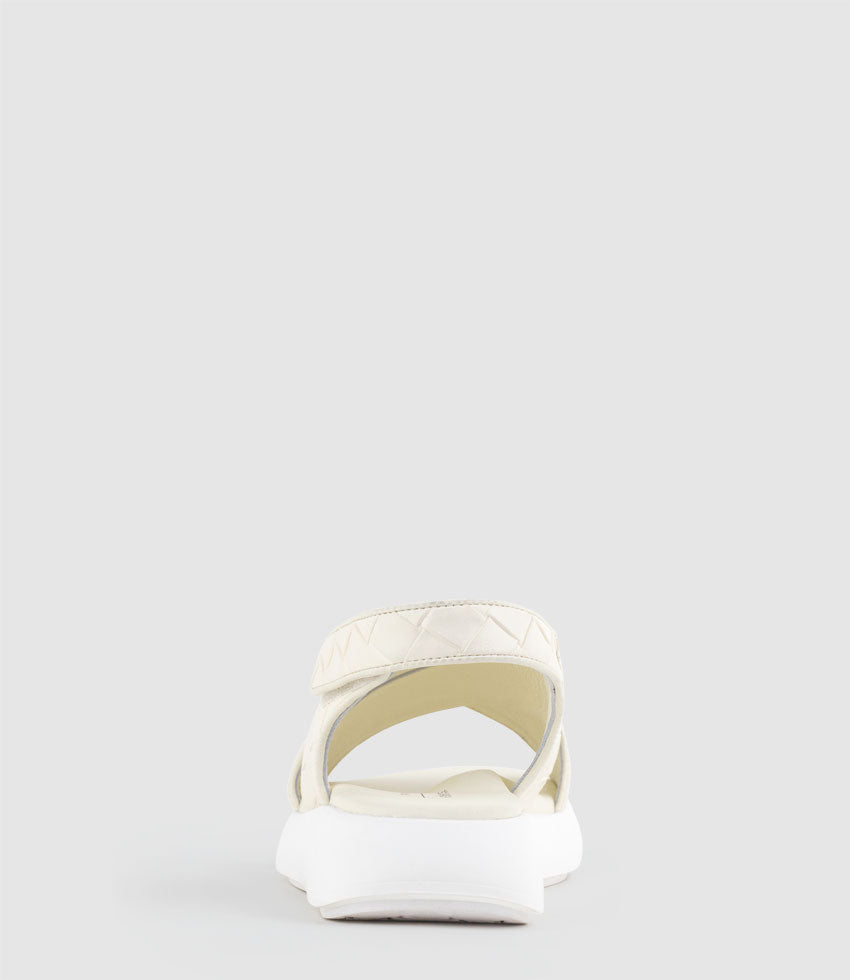 OBAMA Crossover Sandal on Unit in Offwhite Weave - Edward Meller