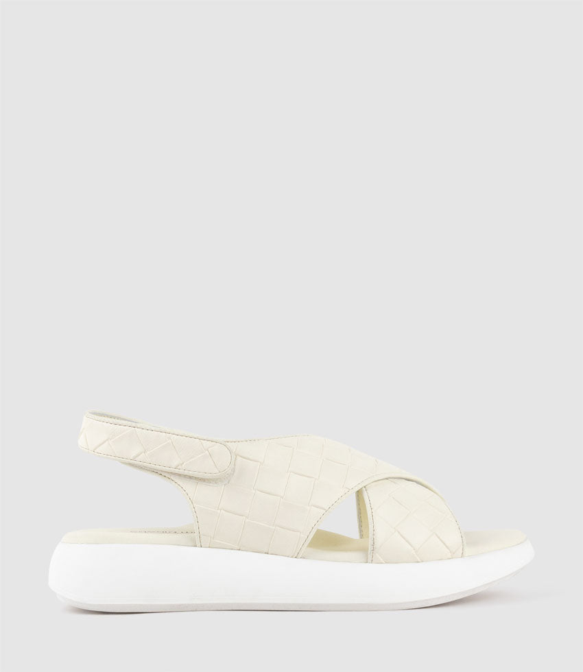 OBAMA Crossover Sandal on Unit in Offwhite Weave - Edward Meller