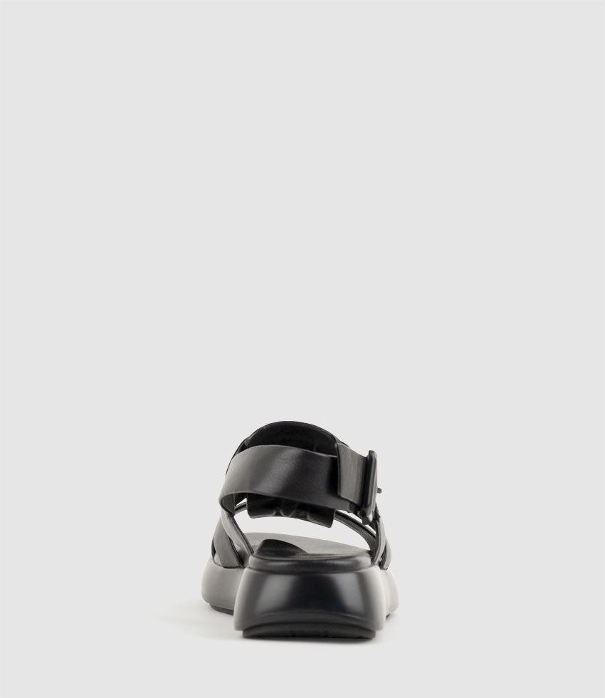 OCHRA Fisherman Sandal on Unit in Black Calf - Edward Meller