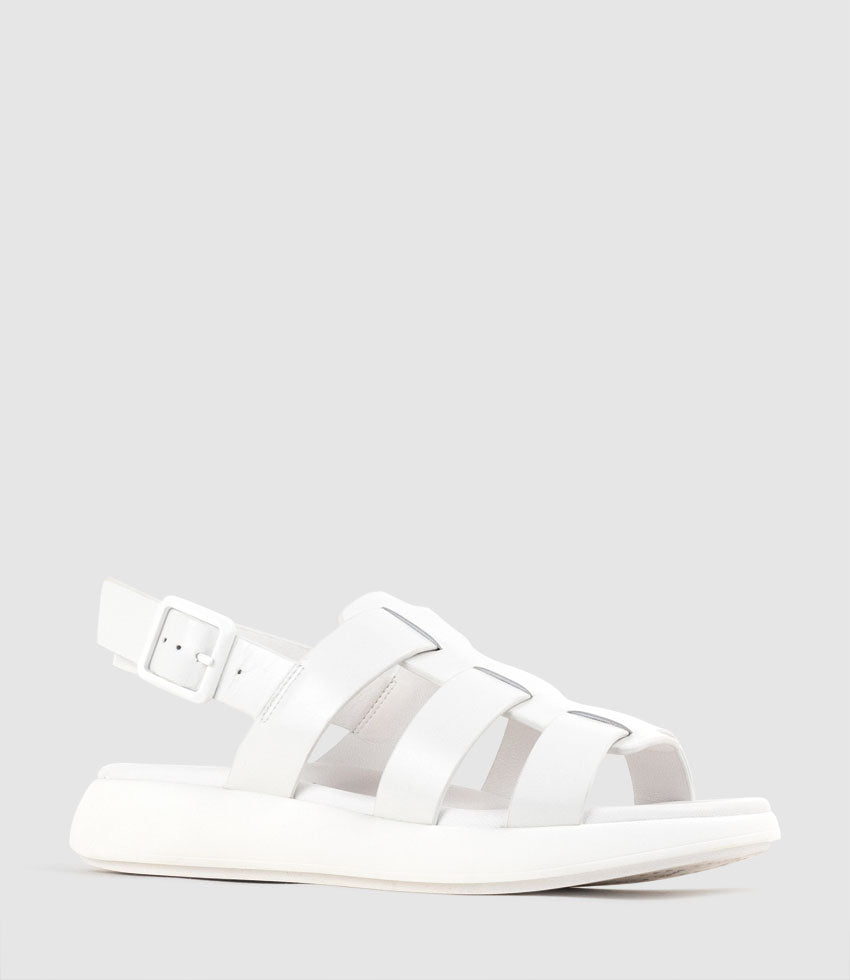 OCHRA Fisherman Sandal on Unit in White Calf - Edward Meller