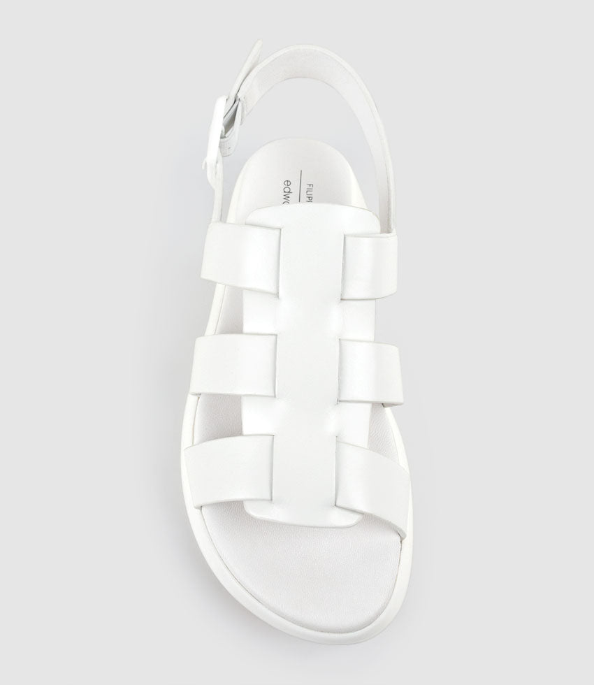 OCHRA Fisherman Sandal on Unit in White Calf - Edward Meller