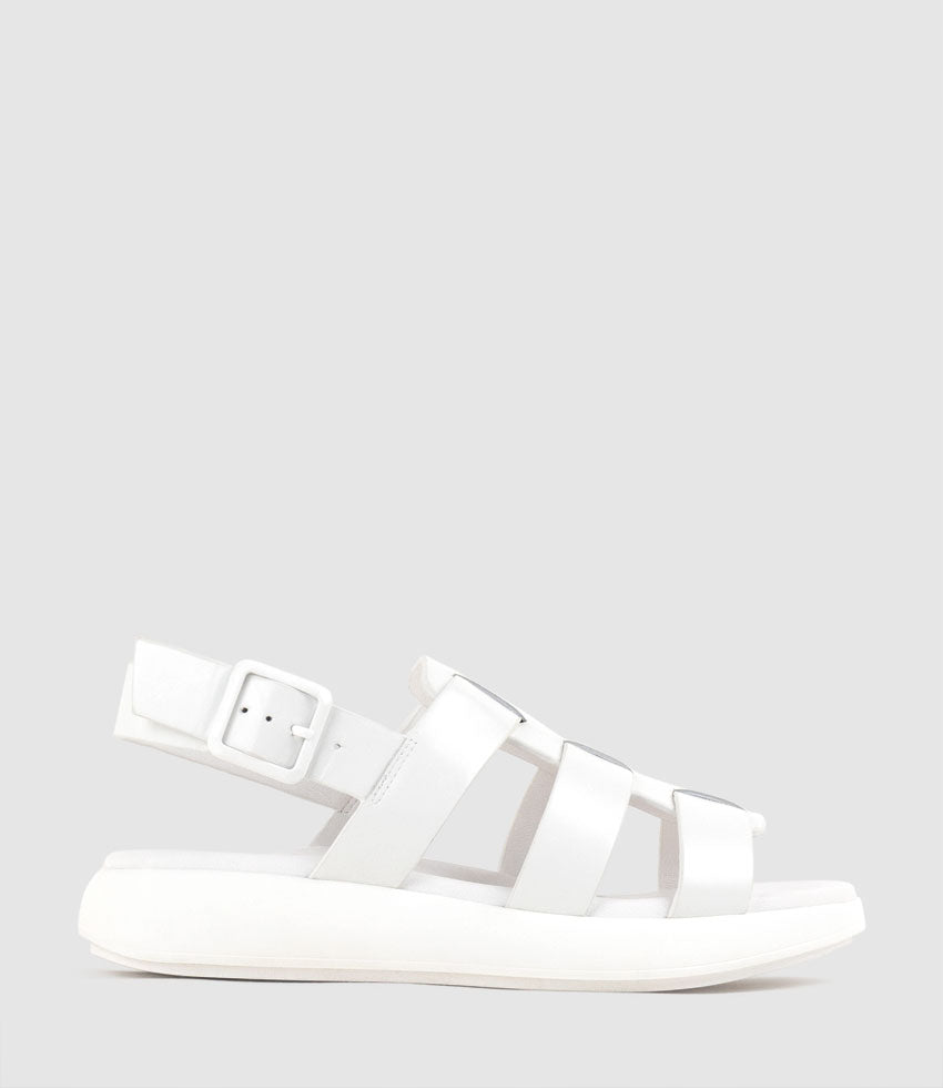 OCHRA Fisherman Sandal on Unit in White Calf - Edward Meller