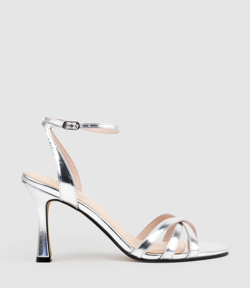Buy online Women Silver Strap Detailed Slip On Sandal from heels for Women  by Scentra for ₹1299 at 35% off | 2024 Limeroad.com
