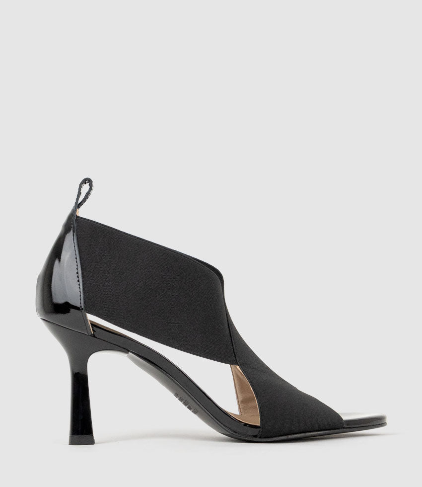 SKYLAR75 Elastic Crossover Sandal in Black - Edward Meller