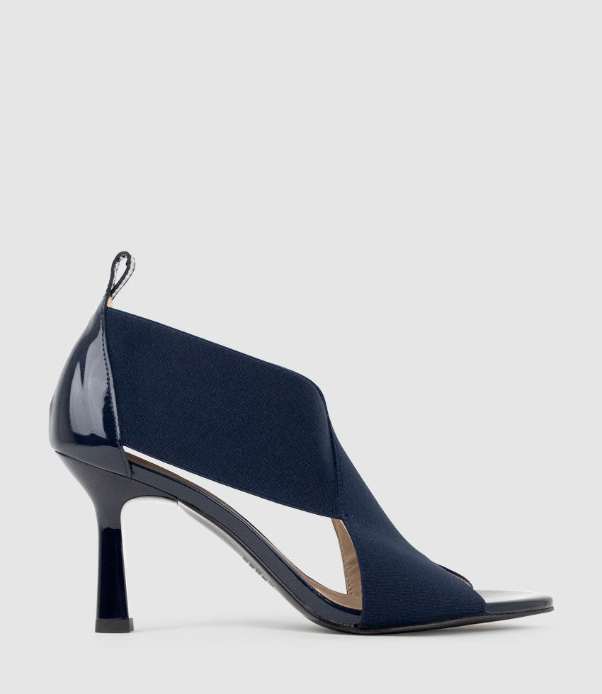 SKYLAR75 Elastic Crossover Sandal in Navy - Edward Meller