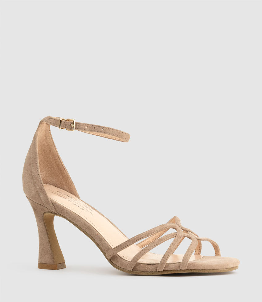 SYBIL75 Strappy Sandal in Nude Suede - Edward Meller