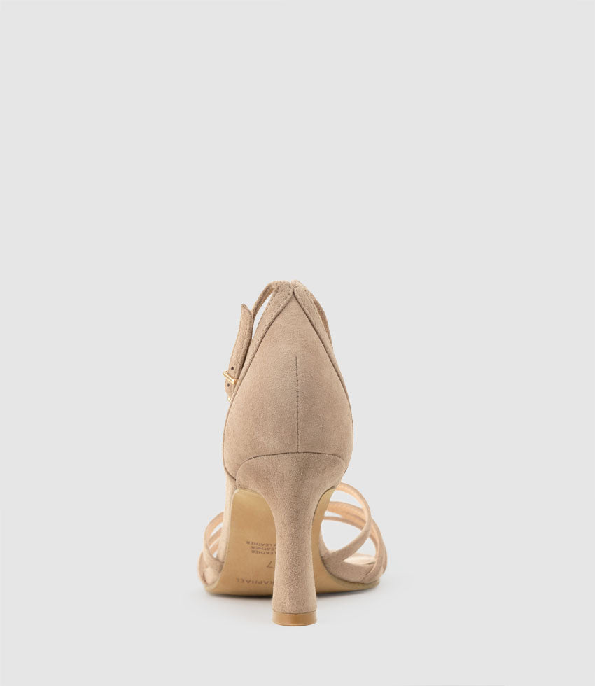 SYBIL75 Strappy Sandal in Nude Suede - Edward Meller