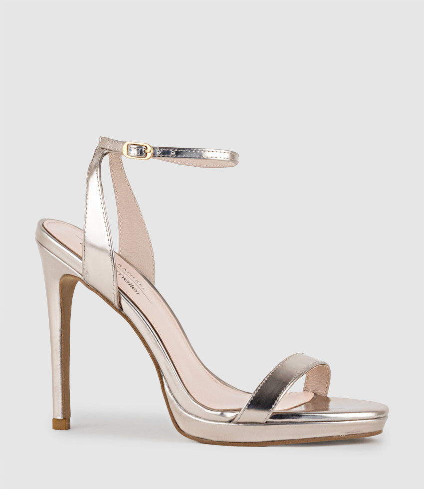 WHISPER110 Single Strap Platform Sandal in Rosegold High Shine - Edward Meller