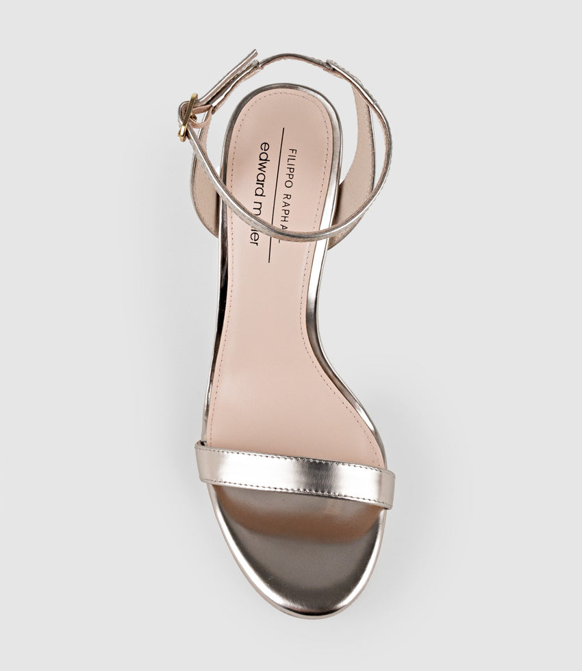 WHISPER110 Single Strap Platform Sandal in Rosegold High Shine - Edward Meller