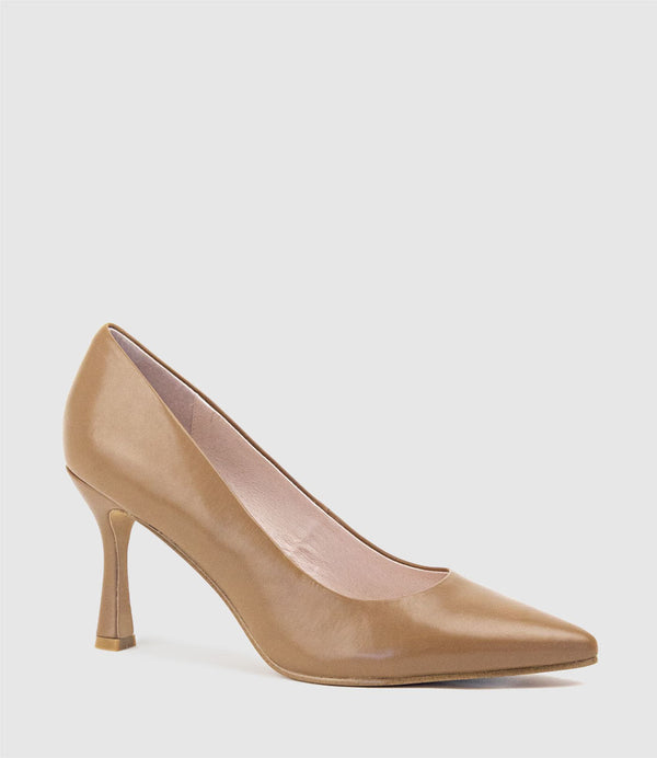 AMARA85 Pump with Louis Heel in Tan - Edward Meller